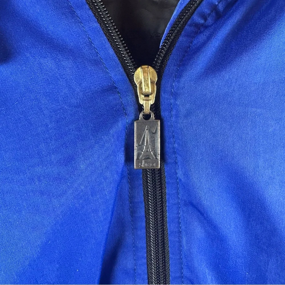 Vintage skea Paris Vail Royal Blue Ski Snow Jacket Faux Fur Hood 1990s Large USA